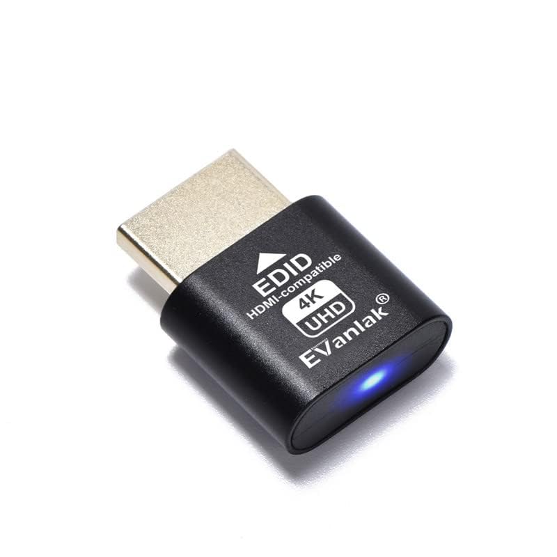 EVanlak HDMI Dummy Plug Headless Ghost Display Emulator Premium Aluminum PCï¼ˆFit Headless-3840x2160@60H New 3RDï¼‰-1Pack - Image 3
